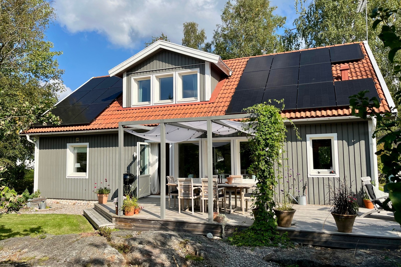 Uteplats med eftermiddags- och kvällssol