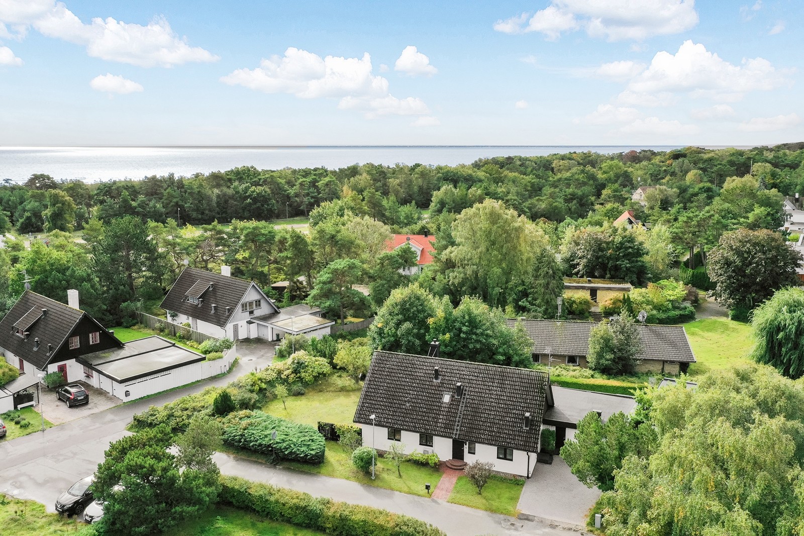 Vy över hus & trädgård