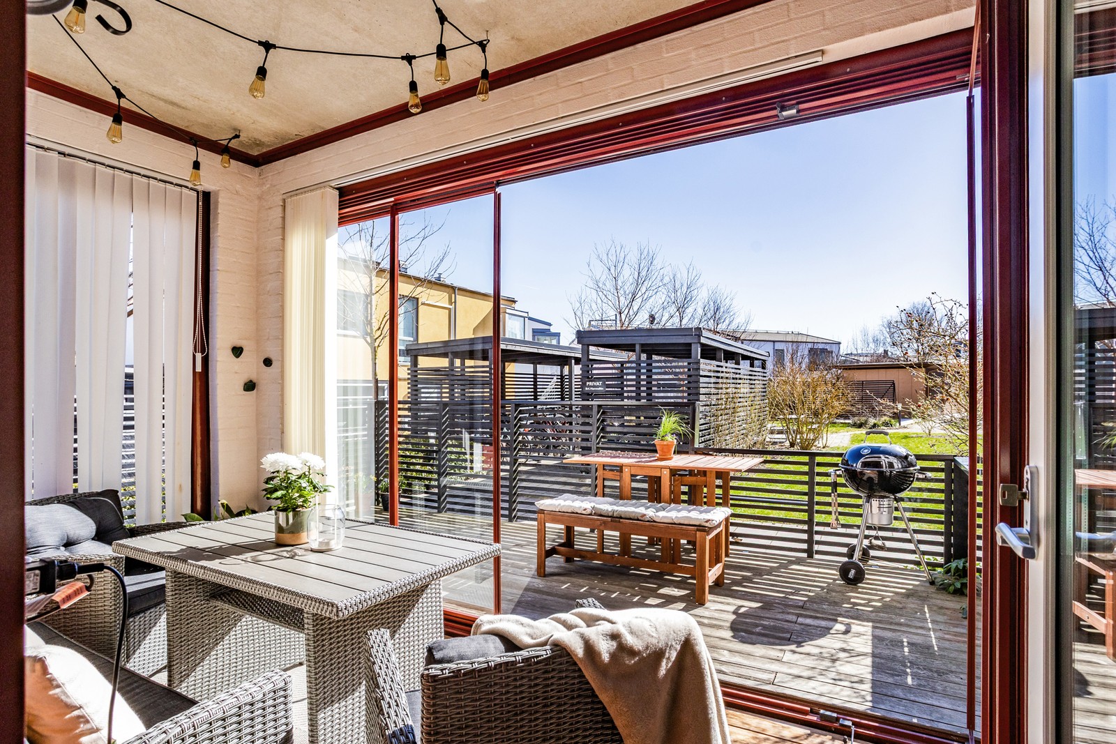 Inglasat uterum mot söder