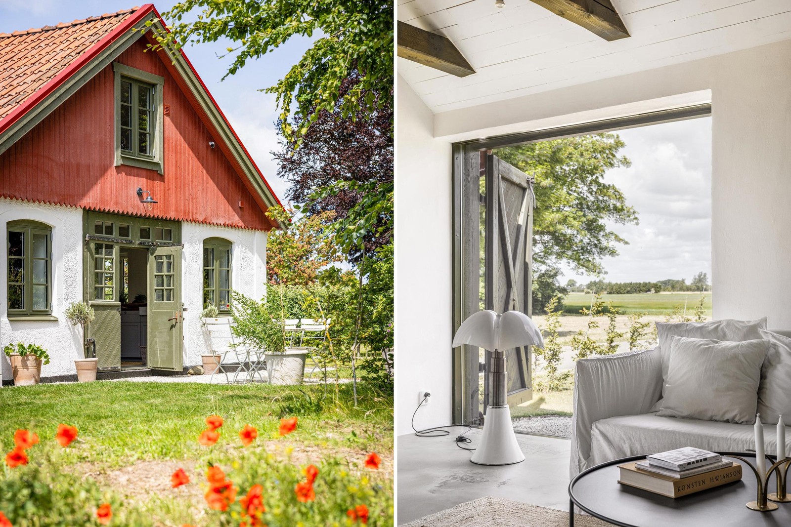 Klassisk skånelänga, avskalad estetik, nära Österlens vackraste stränder