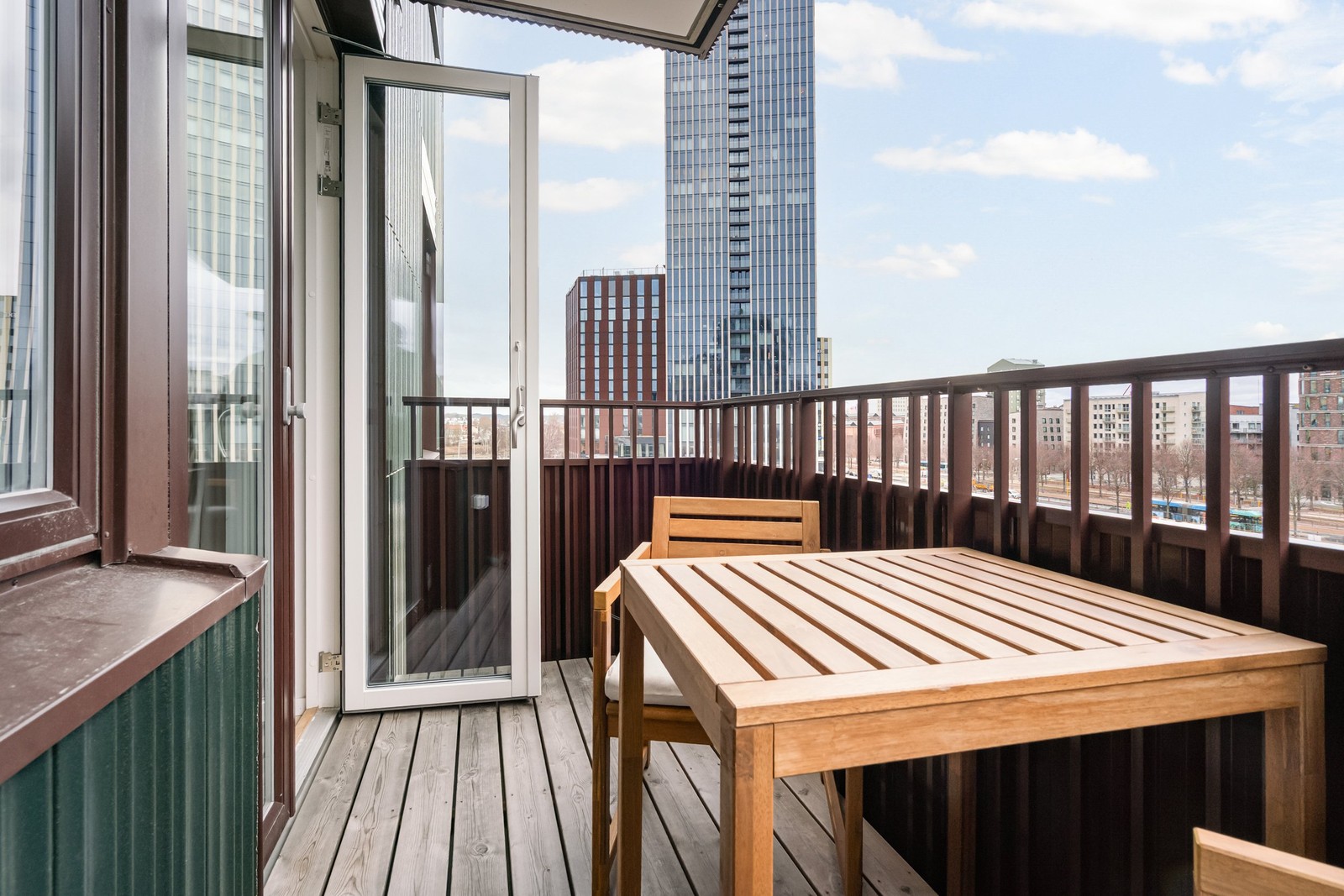 Härlig balkong i ett fritt läge