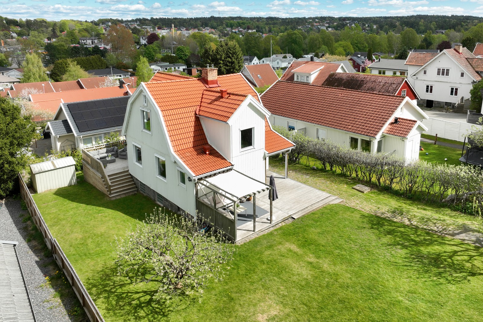 Stor och plan trädgård