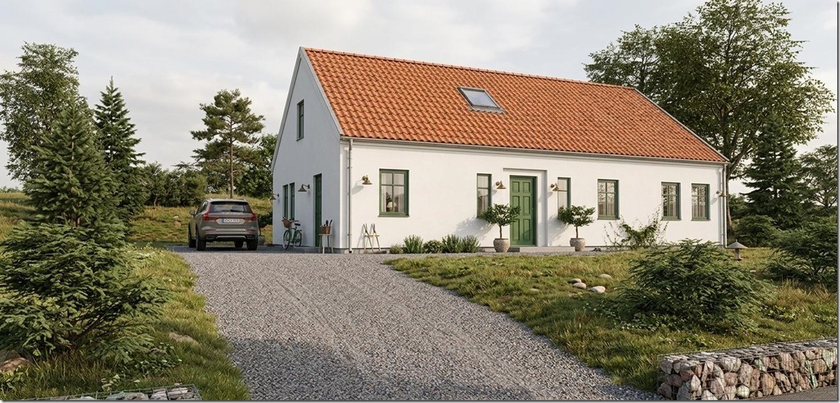 Exempel på hus som kan uppföras på tomten enligt detaljplan