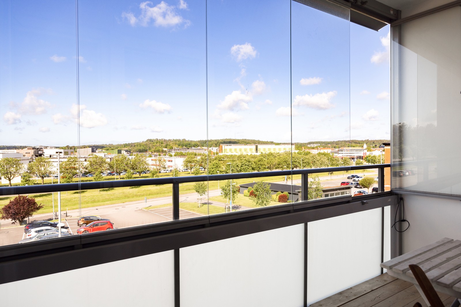 Inglasad balkong i söderläge