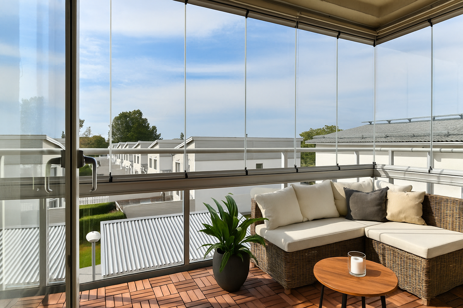 Den inglasade balkongen (möbleringsförslag / fotomontage)