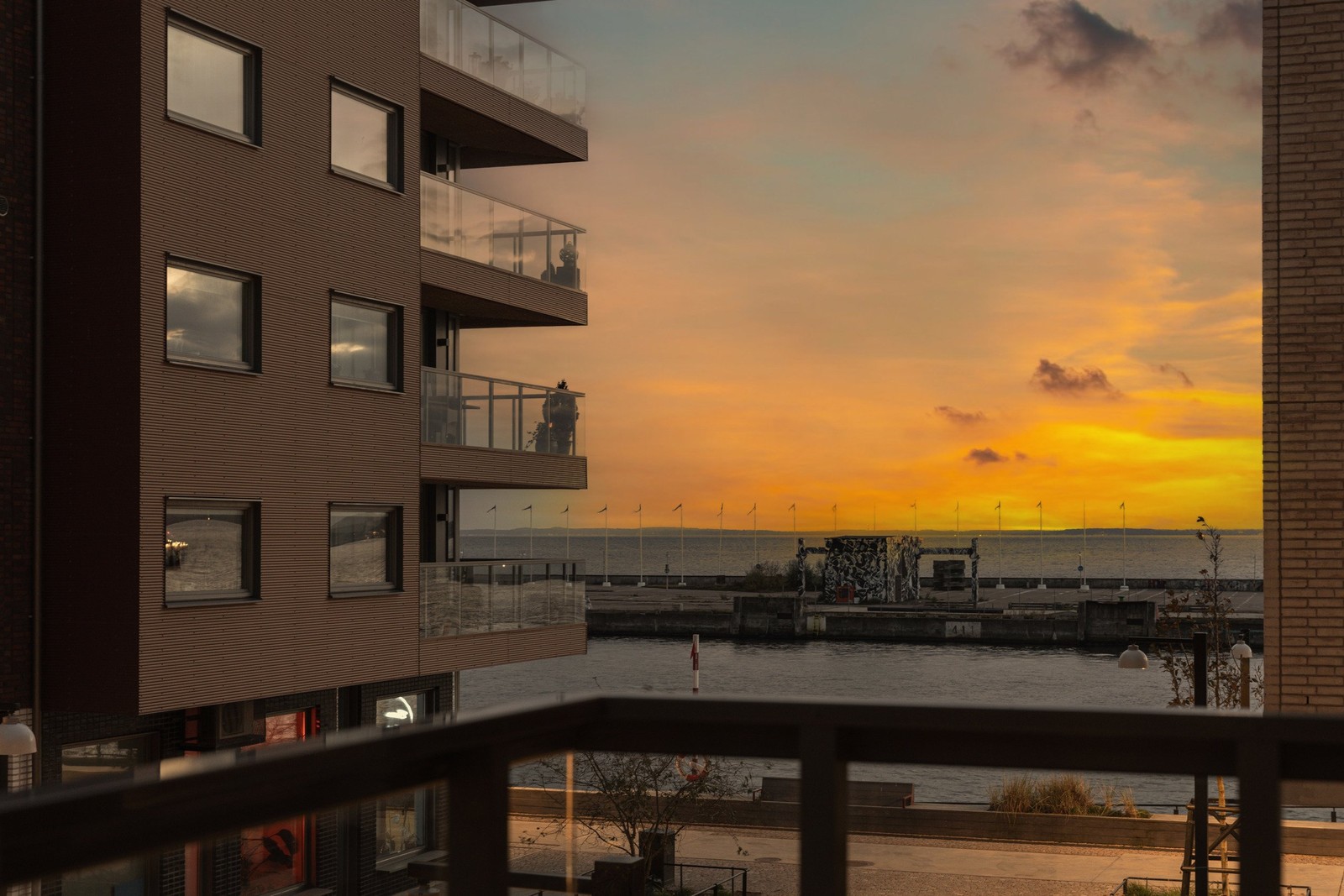 Balkong med sundsutsikt