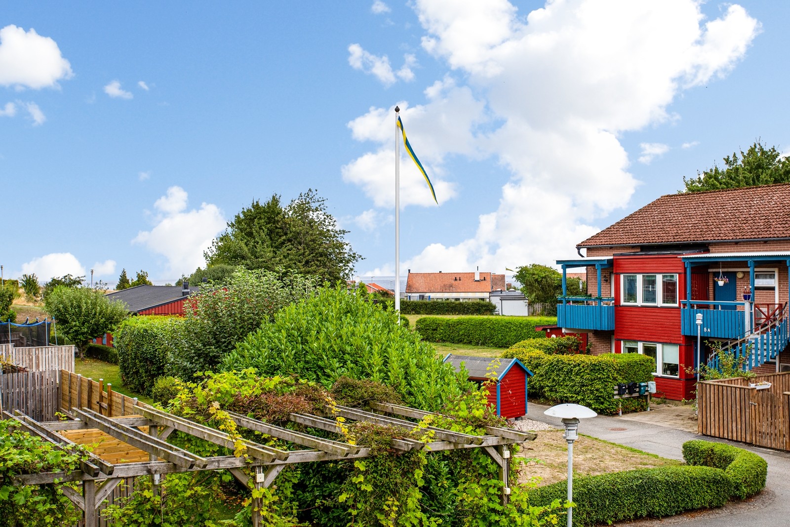 Utsikt från balkongen med havsglimt