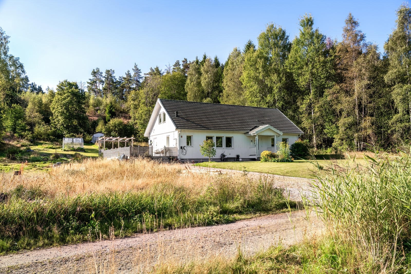 Naturskönt läge med rofylld skog som omger