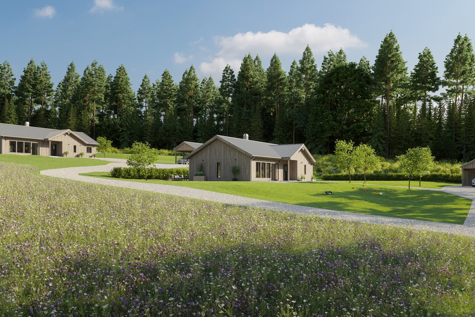 Bra Hus "Smultronstället 135" illustrerade på tomten