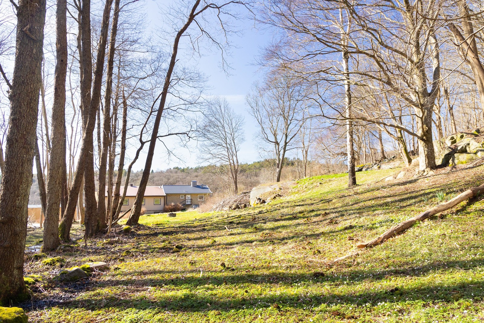Generös tomt med naturen som granne
