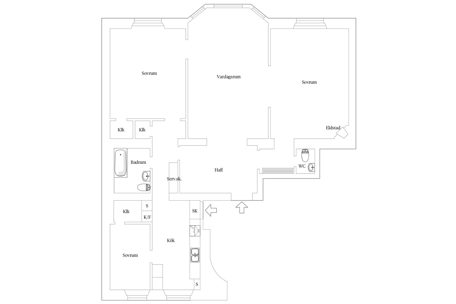 Med reservation för avvikelser. Planskissen är ej skalenlig.