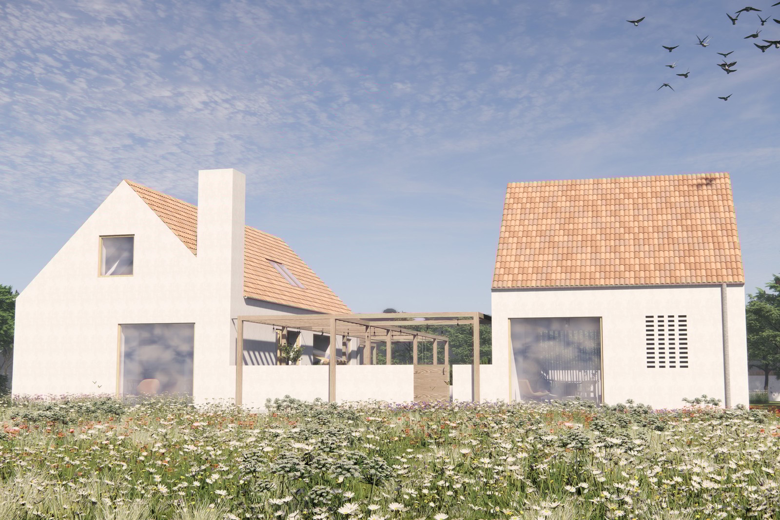 Modern skånelänga gestaltad av Strand Arkitektur