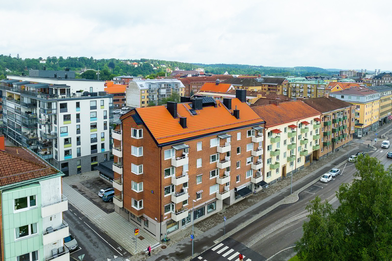 Drönarbild på huset.
