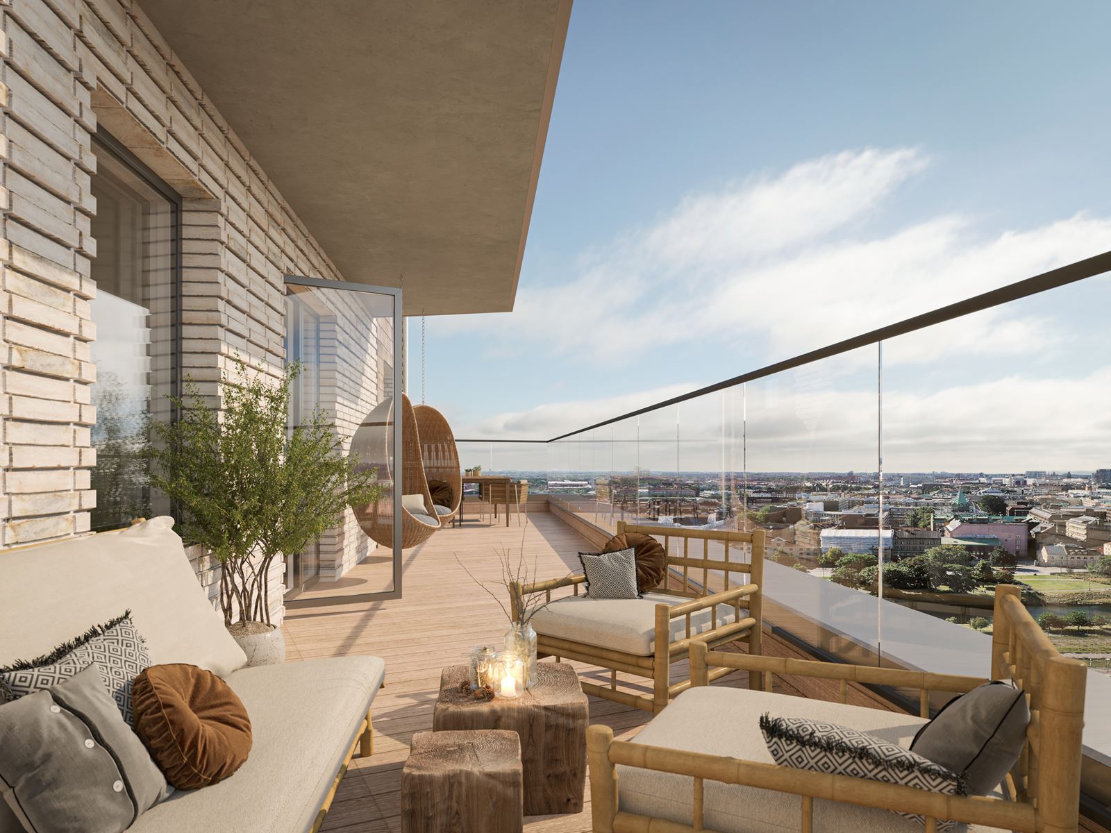 Till lägenheten tillhör en 55 kvm terrass med flera njutbara uteplatser och svindlande vy. Carlsgatan 29C - Lgh C2502 - Bjurfors