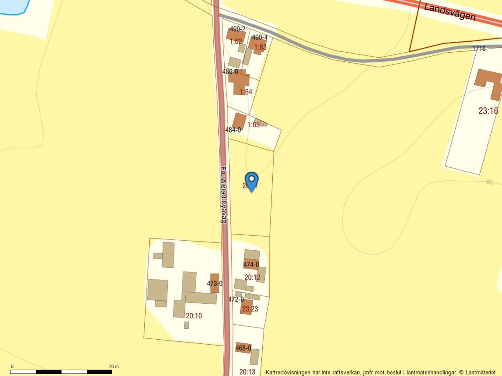 Fastighetskarta. Fru Alstad Byväg 458-0 - Bjurfors