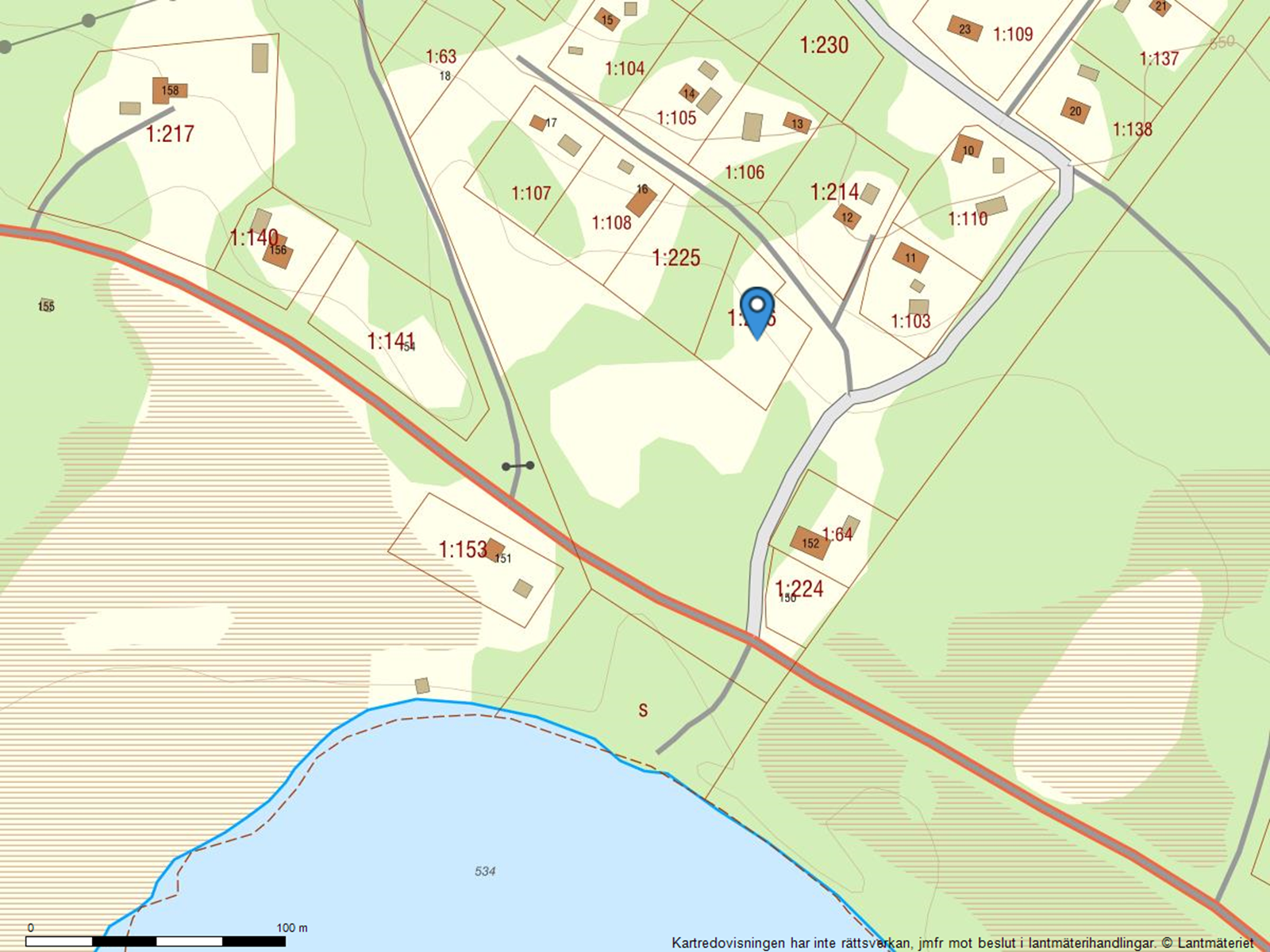 Fastighetskarta. Marsliden 1:226 - Bjurfors