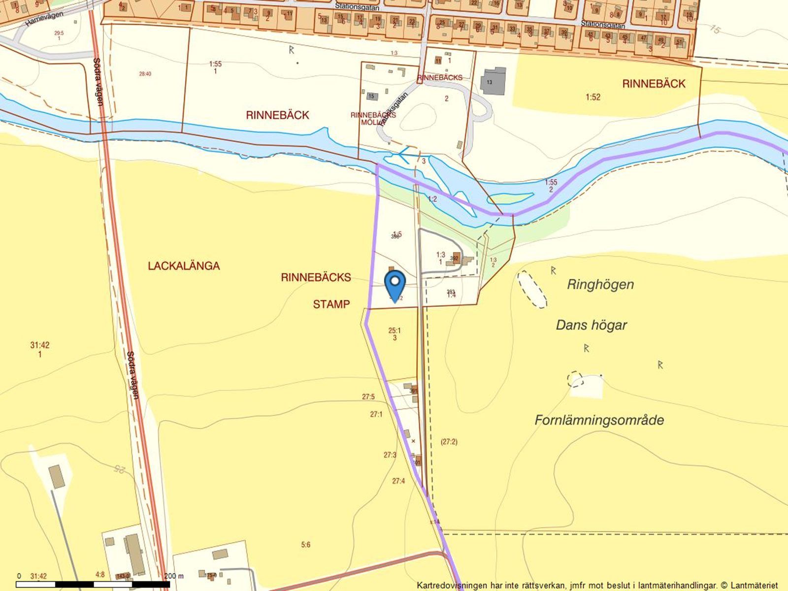 Fastighetskarta. Rinnebäcks stamp 394 - Bjurfors