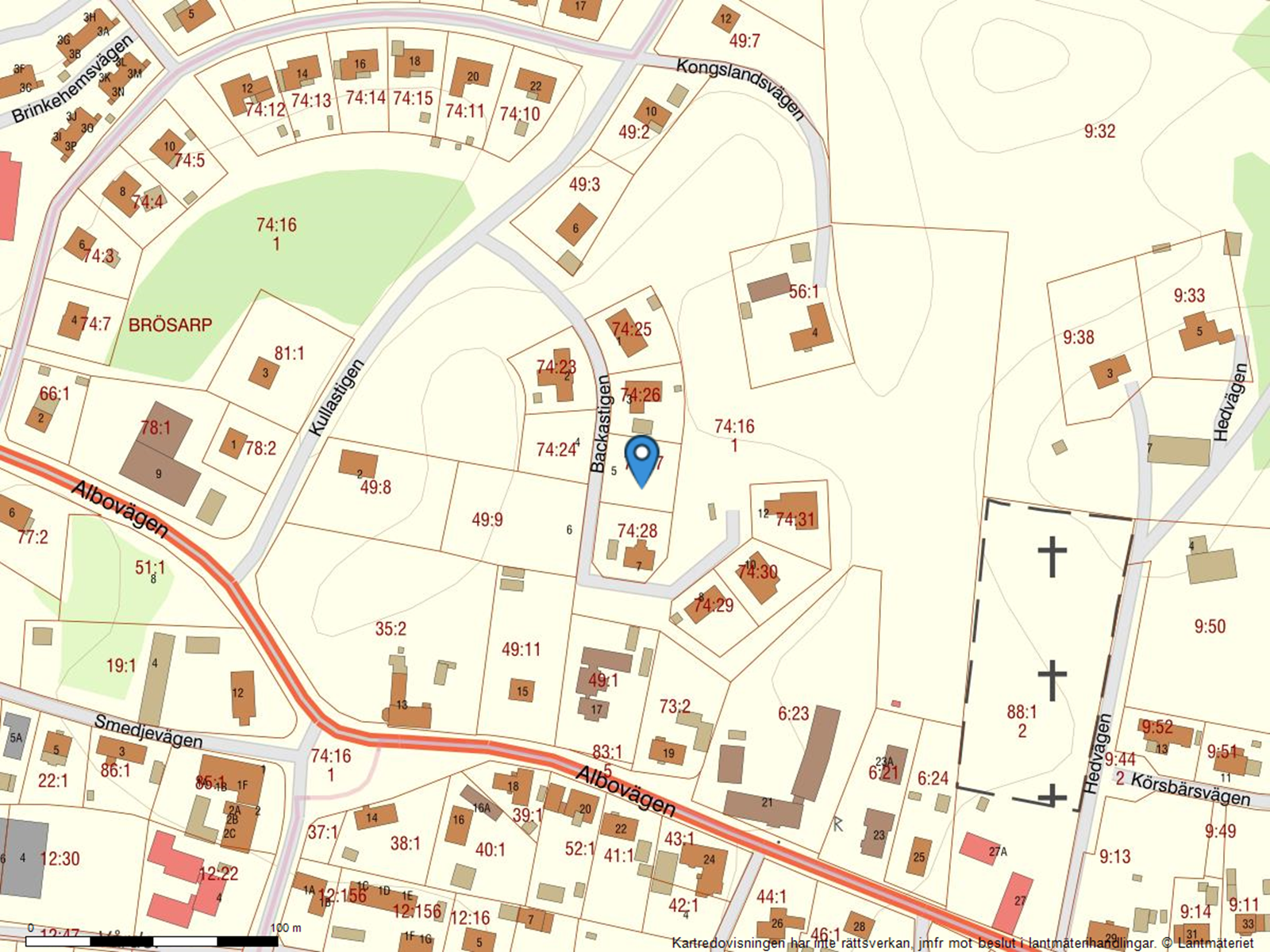 Fastighetskarta. Backastigen 5 - Bjurfors