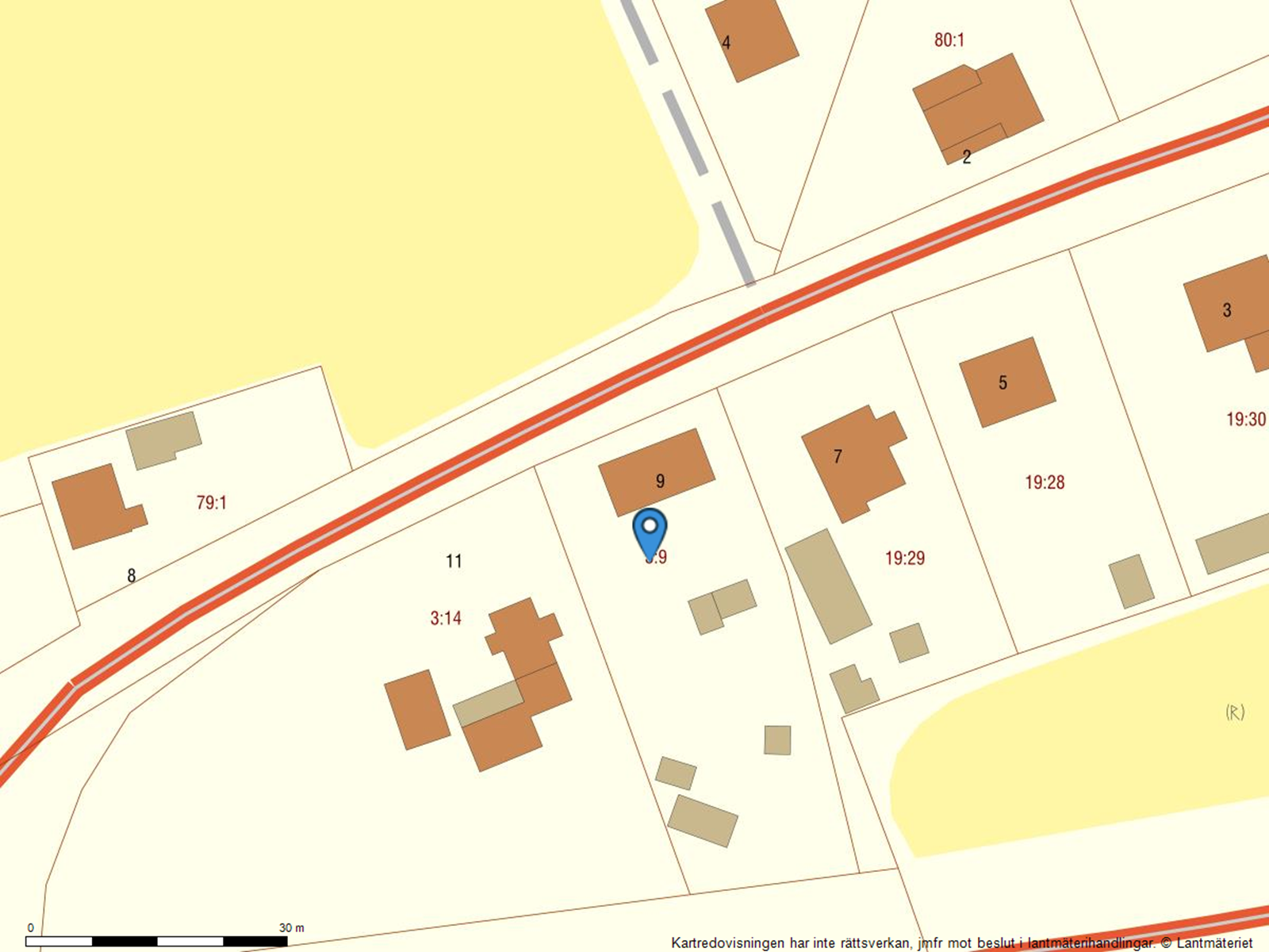 Fastighetskarta. Åkeslundsvägen 9 - Bjurfors