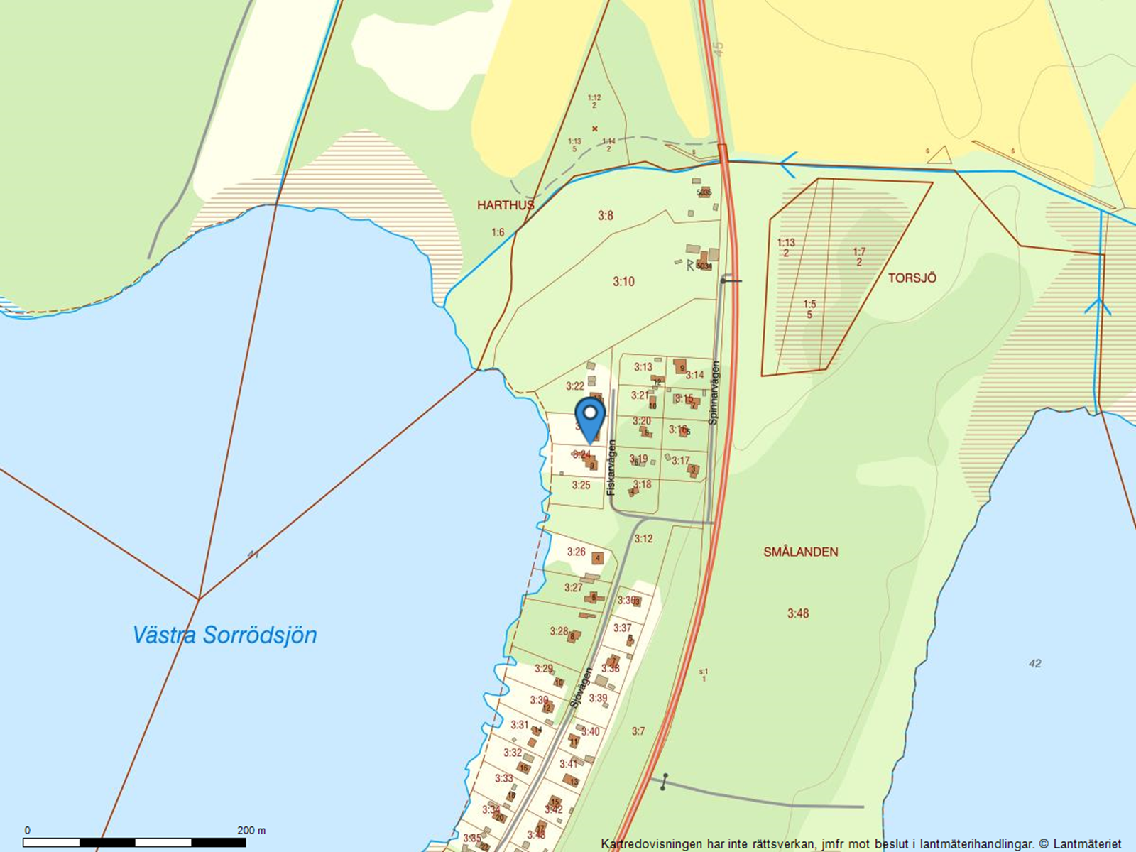 Fastighetskarta. Fiskarvägen 11 - Bjurfors