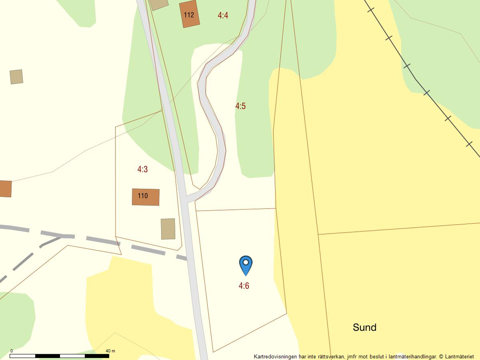 Fastighetskarta. Sund 113 - Bjurfors