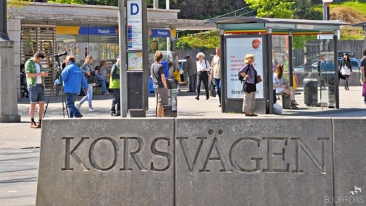 Relief för Korsvägen av betong i Göteborg